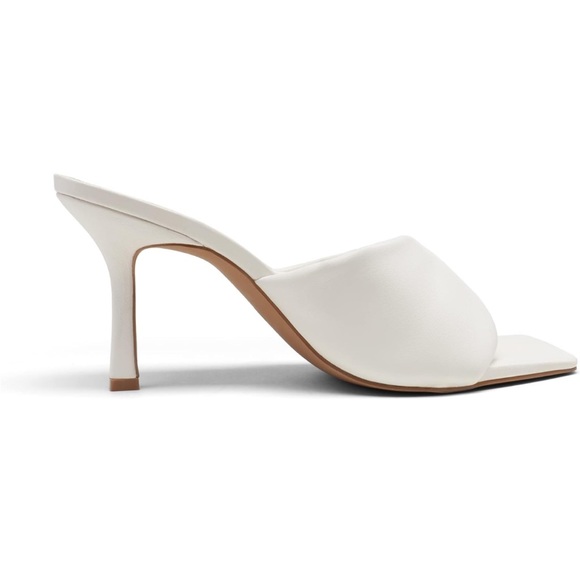 DREAM PAIRS womens whote open toe slip on square toe heels size 8 NWOB - Picture 6 of 9